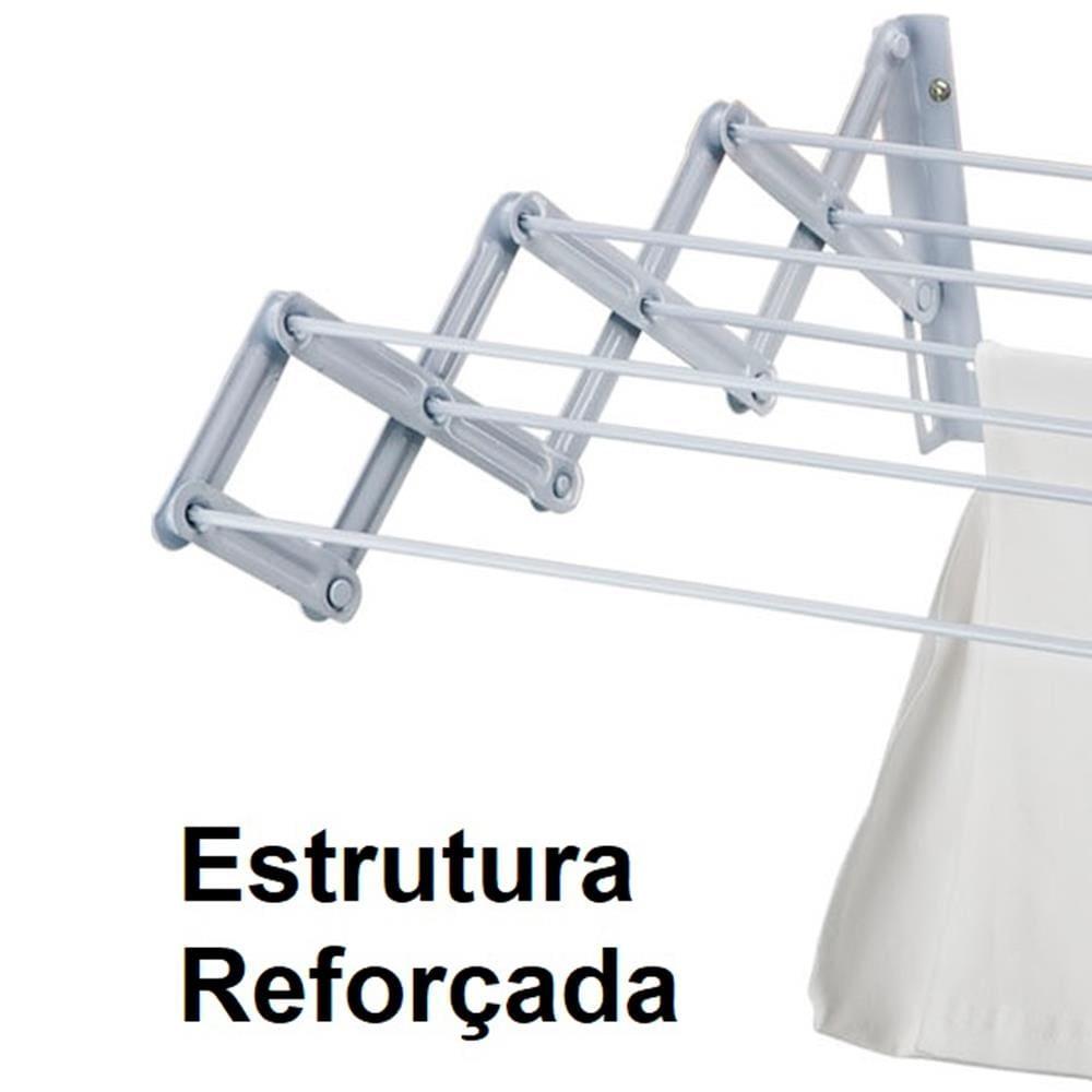 Varal de Parede Sanfonado Utimil Aço Carbono 80 cm - 2