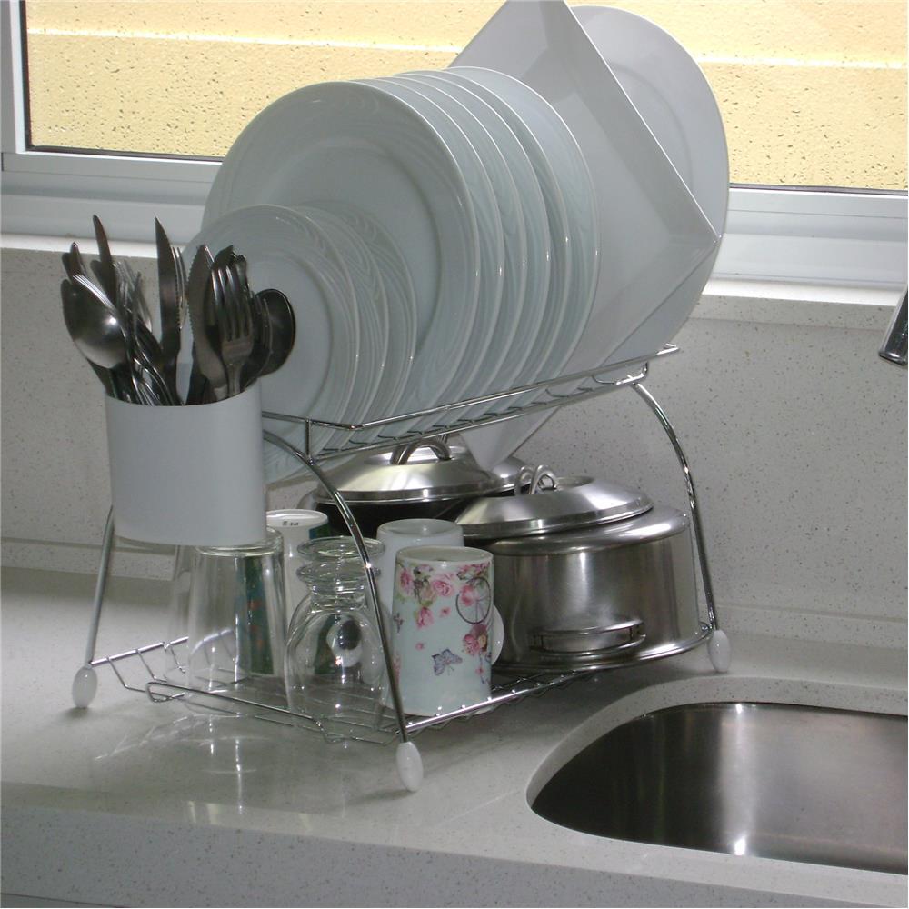 Escorredor de Louças para 12 Pratos Utimil em Aço Cromado - 2