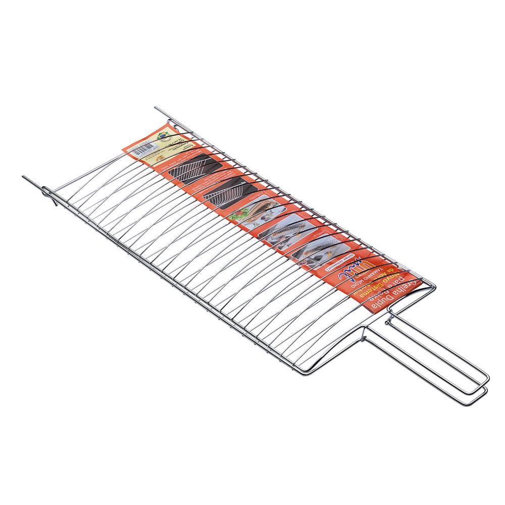 Grelha Dupla para Peixe Utimil Pequena em Aço Cromado - 1