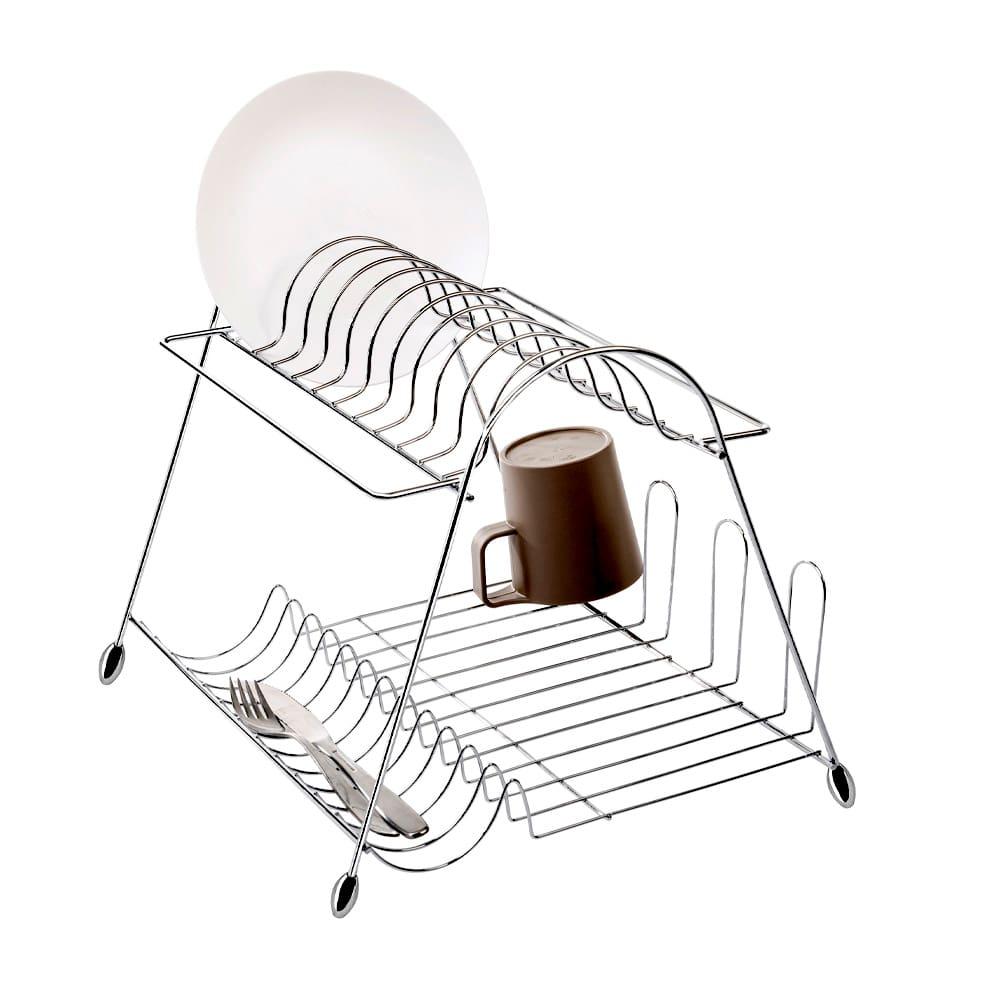Escorredor de Louças para 10 Pratos Utimil em Aço Cromado - 3