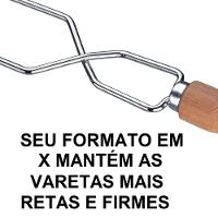 Espeto Duplo Utimil em Aço Cromado e Madeira - 85 cm - 3