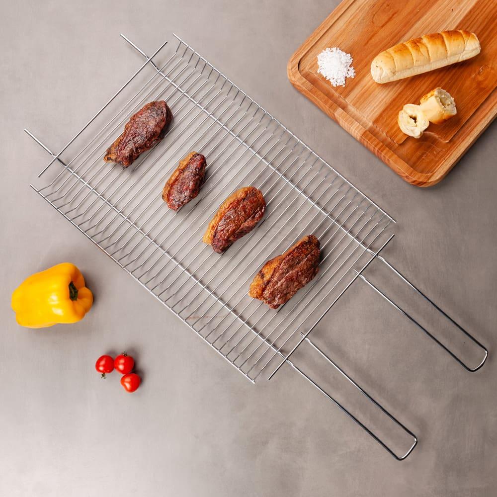 Grelha Simples para Carne Utimil Grande em Aço Cromado - 4