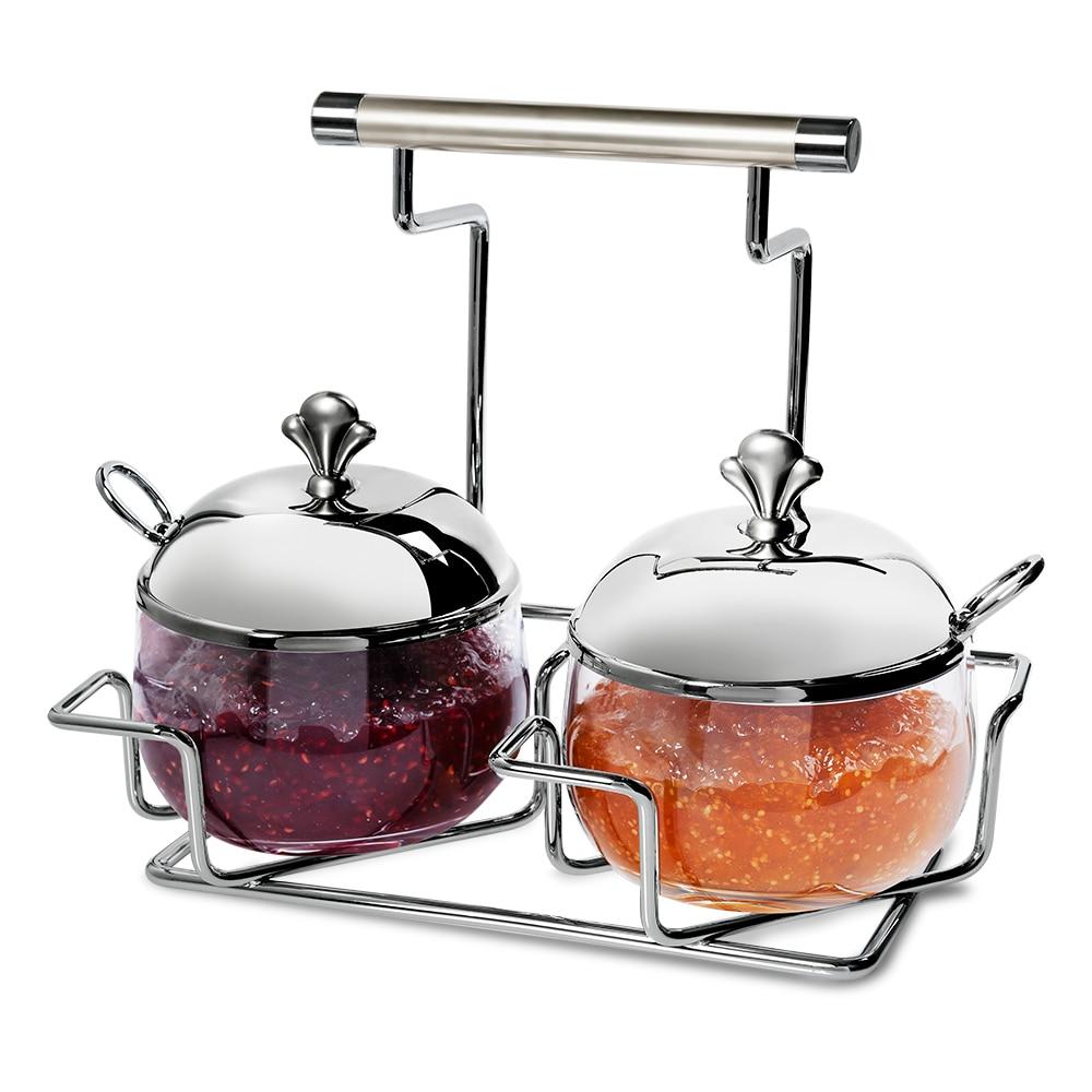 Porta Condimento Brinox Argento com Colher e 3 Peças – Aço Inox - 1