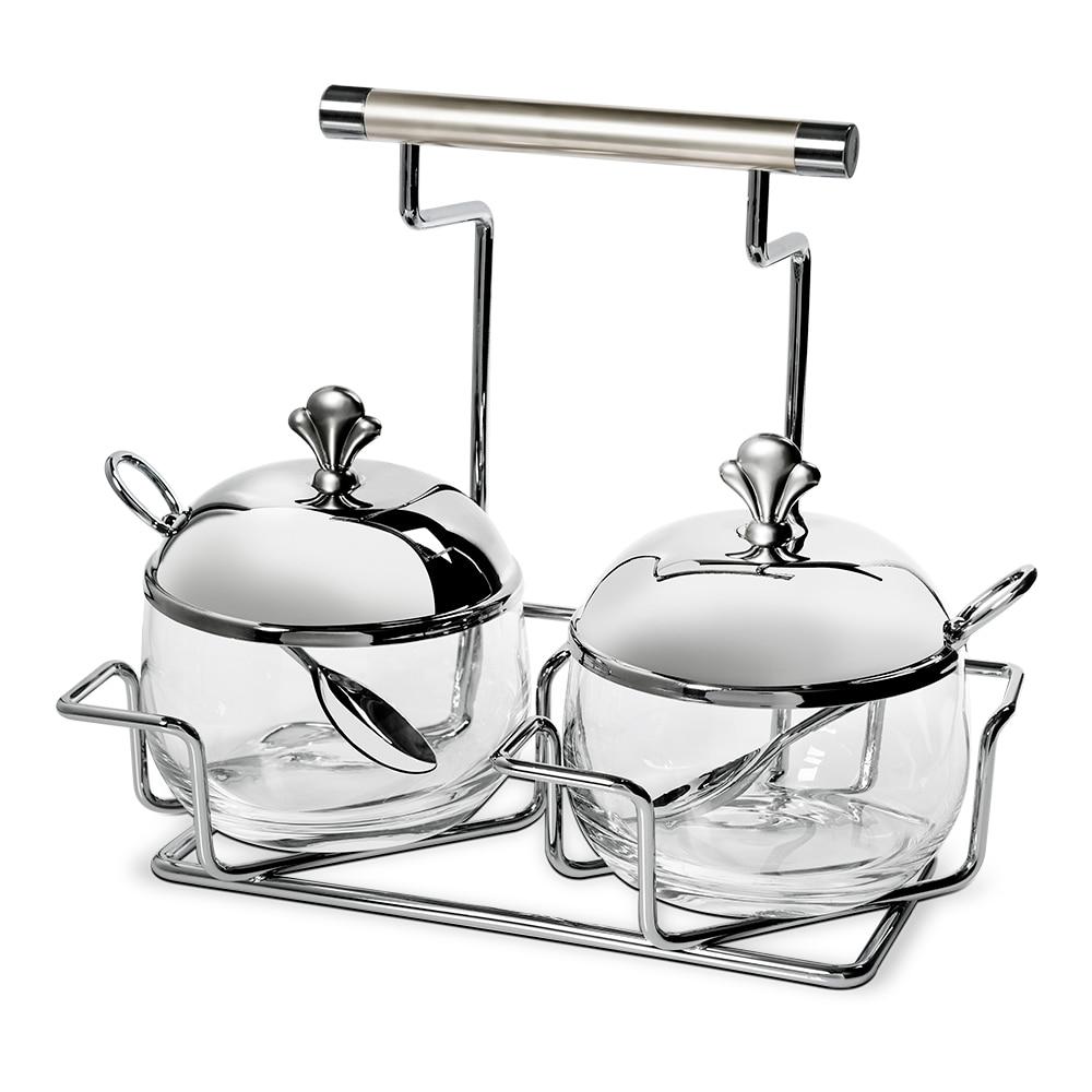 Porta Condimento Brinox Argento com Colher e 3 Peças – Aço Inox - 2