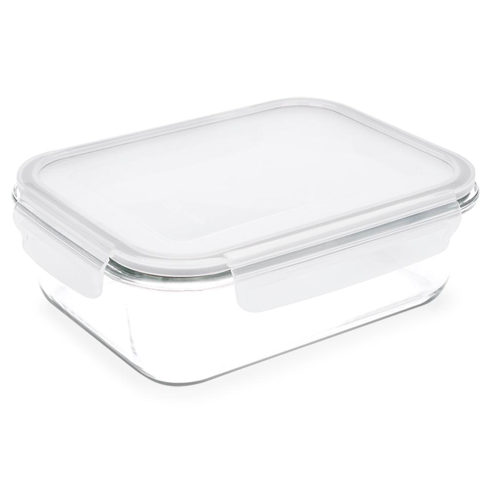 Pote Retangular Brinox Hermético Lock&Stock em Vidro - 370ml - 1