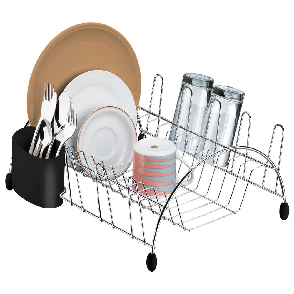 Escorredor de Louças para 13 Pratos Utimil em Aço Cromado - 3