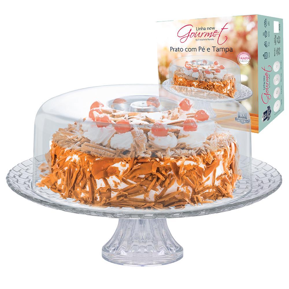 Boleira com Pé Ruvolo Gourmet em Vidro com Tampa Plástica - 1