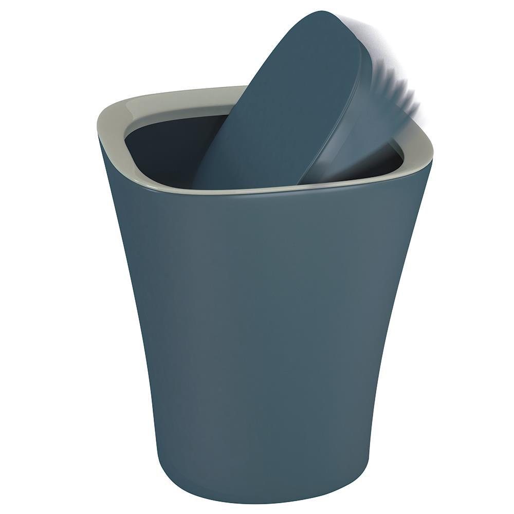 Lixeira Basculante Euro Home Smart Polipropileno 8,5L - Azul Petróleo - 3