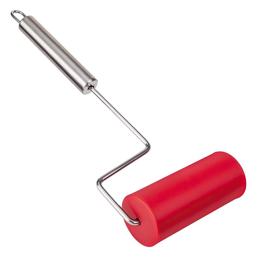 Rolo para Abrir Massa Pequeno Euro Home em Silicone - Vermelho - 1