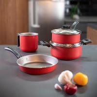 Conjunto de Panelas 4 Peças Brinox Ruby com Revestimento Interno Antiaderente Pro-Flon e Tampas de Vidro com Saída de Vapor - Vermelho - 2