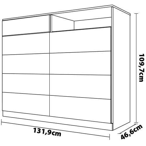 Cômoda Bartira Versatti com 9 Gavetas e Nicho - 3
