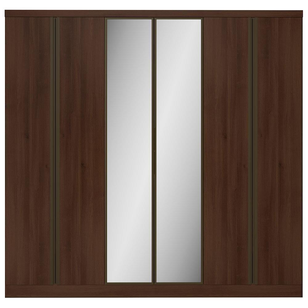 Guarda-Roupa Casal Bartira Monte Rei com Espelho, 6 Portas, 6 Gavetas - 238cm de largura - 2