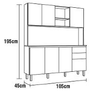 Cozinha Compacta Itatiaia Prisma com 6 Portas e 3 Gavetas - 105cm de largura - 5