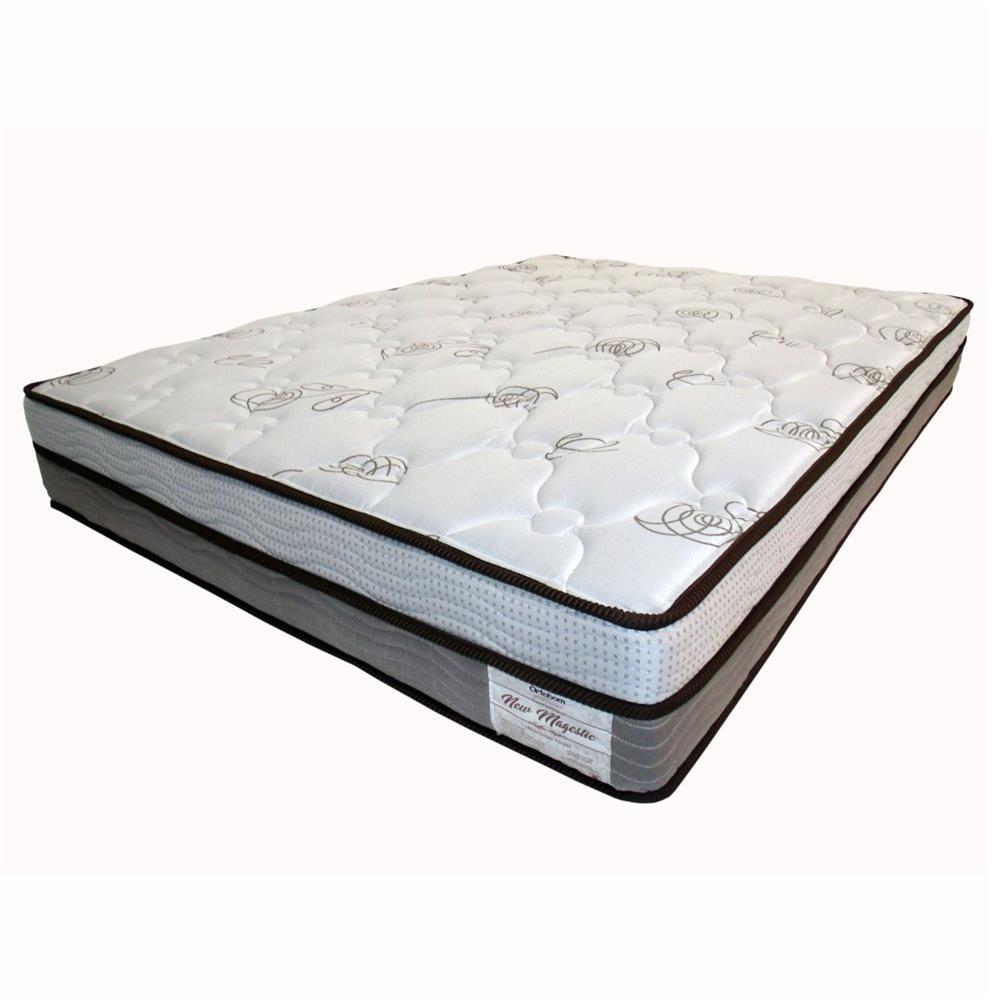Colchão King Size Ortobom New Magestic com Ortopillow e Molas Ensacadas 27x193x203 cm - Marrom/Cinza - 1