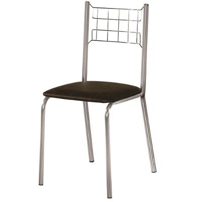 Cadeira de Jantar Aço Nobre Íris com Assento em Corino