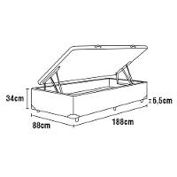 Base Box para Colchão de Solteiro Itaflex Universal com Baú 40,5x88x188 cm - Bege - 6