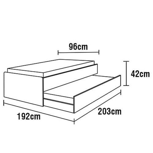 Base Box para Colchão Solteiro Itaflex Lyon com Cama Auxiliar 42x96x203 cm - Bege - 4
