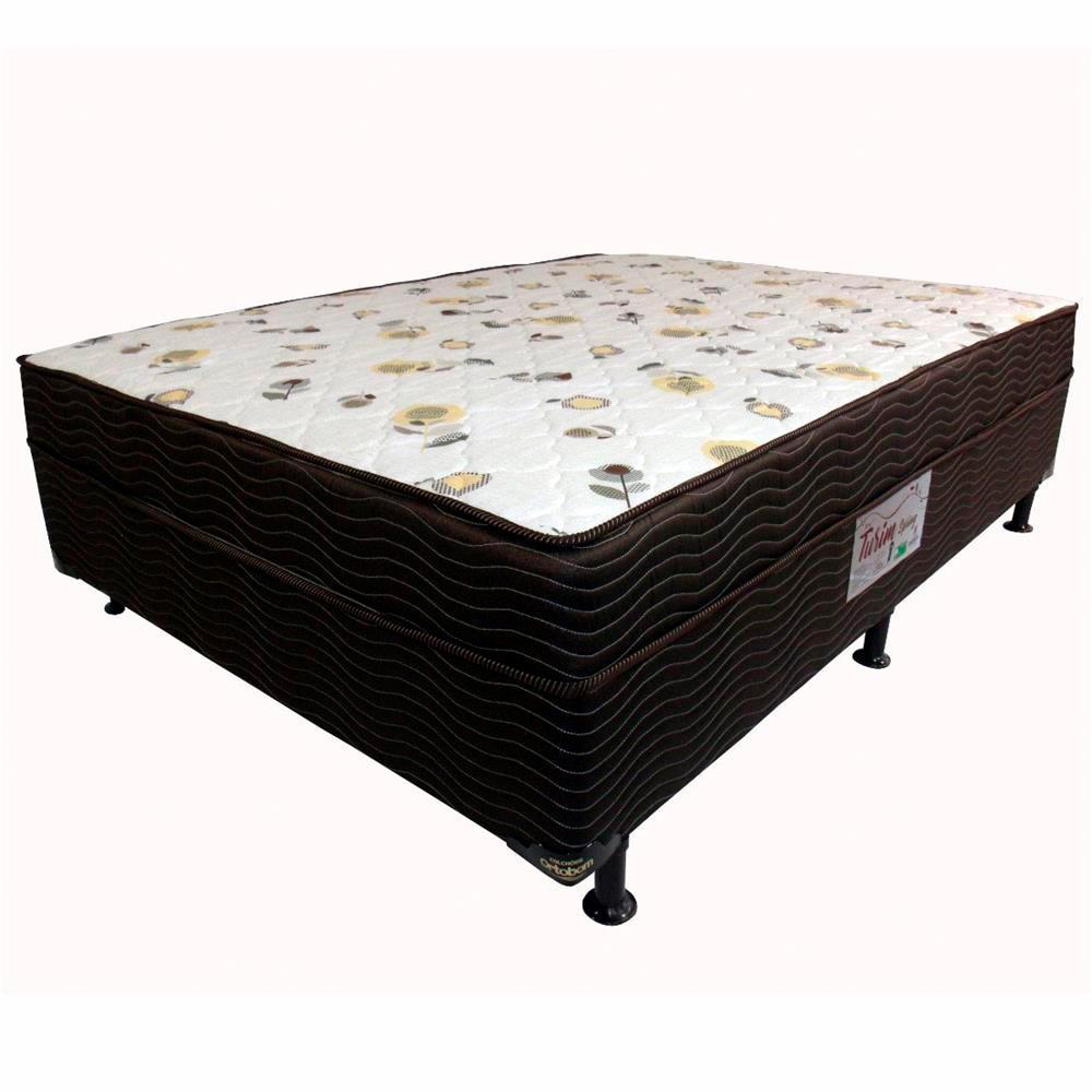 Cama Box Conjugada Casal Ortobom Turin Spring com Ortopillow e Molas Nanolastic 43x138x188cm - Marrom/Bege - 2