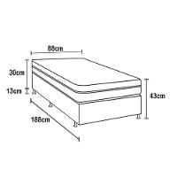 Cama Box Conjugada Solteiro Ortobom Turin Spring com Ortopillow e Molas Nanolastic 43x88x188cm - Marrom/Bege - 3