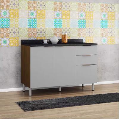 Balcão Triplo Bartira Rubi com 2 Portas, 3 Gavetas e 1 Prateleira - 120,1cm de largura