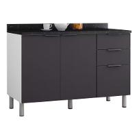 Balcão Triplo Bartira Rubi com 2 Portas, 3 Gavetas e 1 Prateleira - 120,1cm de largura - 2