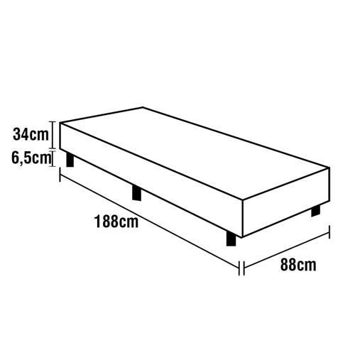 Base Box para Colchão Solteiro Itaflex Universal com Baú 40,5x88x188 cm – Branco - 3
