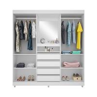 Guarda-Roupa Bartira Fortaleza II com Espelho, 2 Portas de Correr, 4 Gavetas - 184,5 cm de Largura - 2