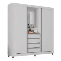 Guarda-Roupa Bartira Fortaleza II com Espelho, 2 Portas de Correr, 4 Gavetas - 184,5 cm de Largura