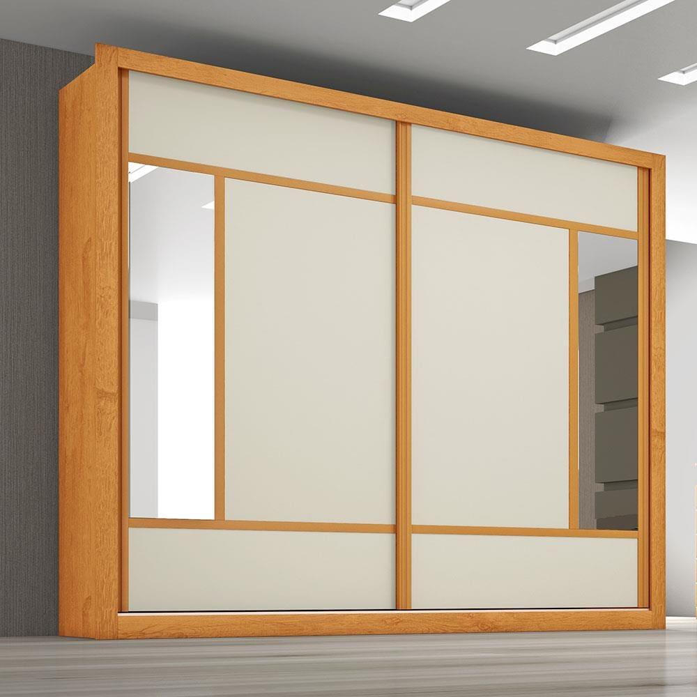 Guarda-Roupa Casal Europa Triunfo Flex com Espelho, 2 Portas de Correr e 6 Gavetas - 226cm de Largura - 1