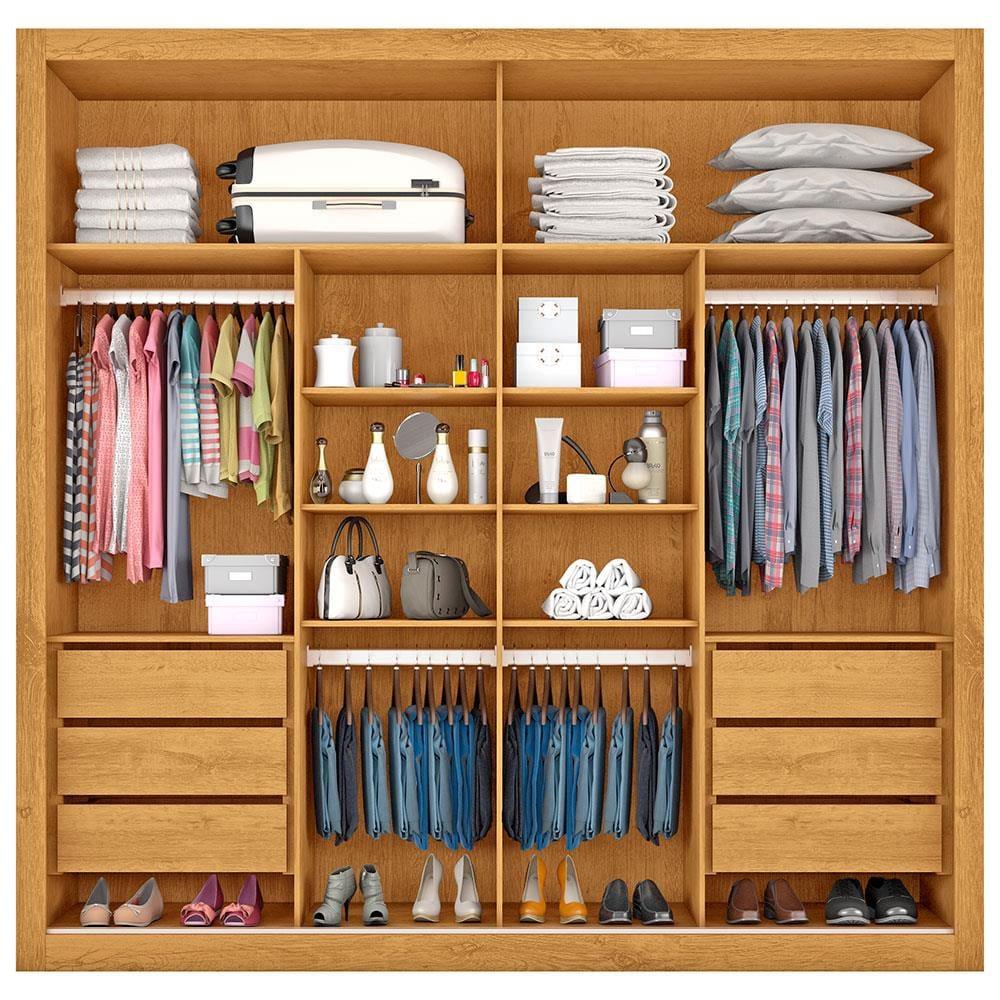 Guarda-Roupa Casal Europa Triunfo Flex com Espelho, 2 Portas de Correr e 6 Gavetas - 226cm de Largura - 5