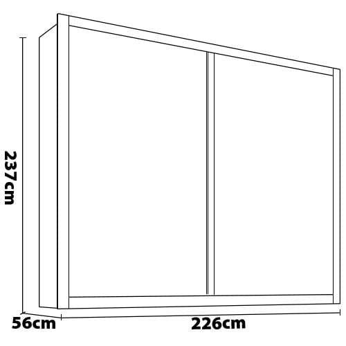 Guarda-Roupa Casal Europa Triunfo Flex com Espelho, 2 Portas de Correr e 6 Gavetas - 226cm de Largura - 7