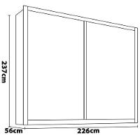 Guarda-Roupa Casal Europa Triunfo Flex com Espelho, 2 Portas de Correr e 6 Gavetas - 226cm de Largura - 7