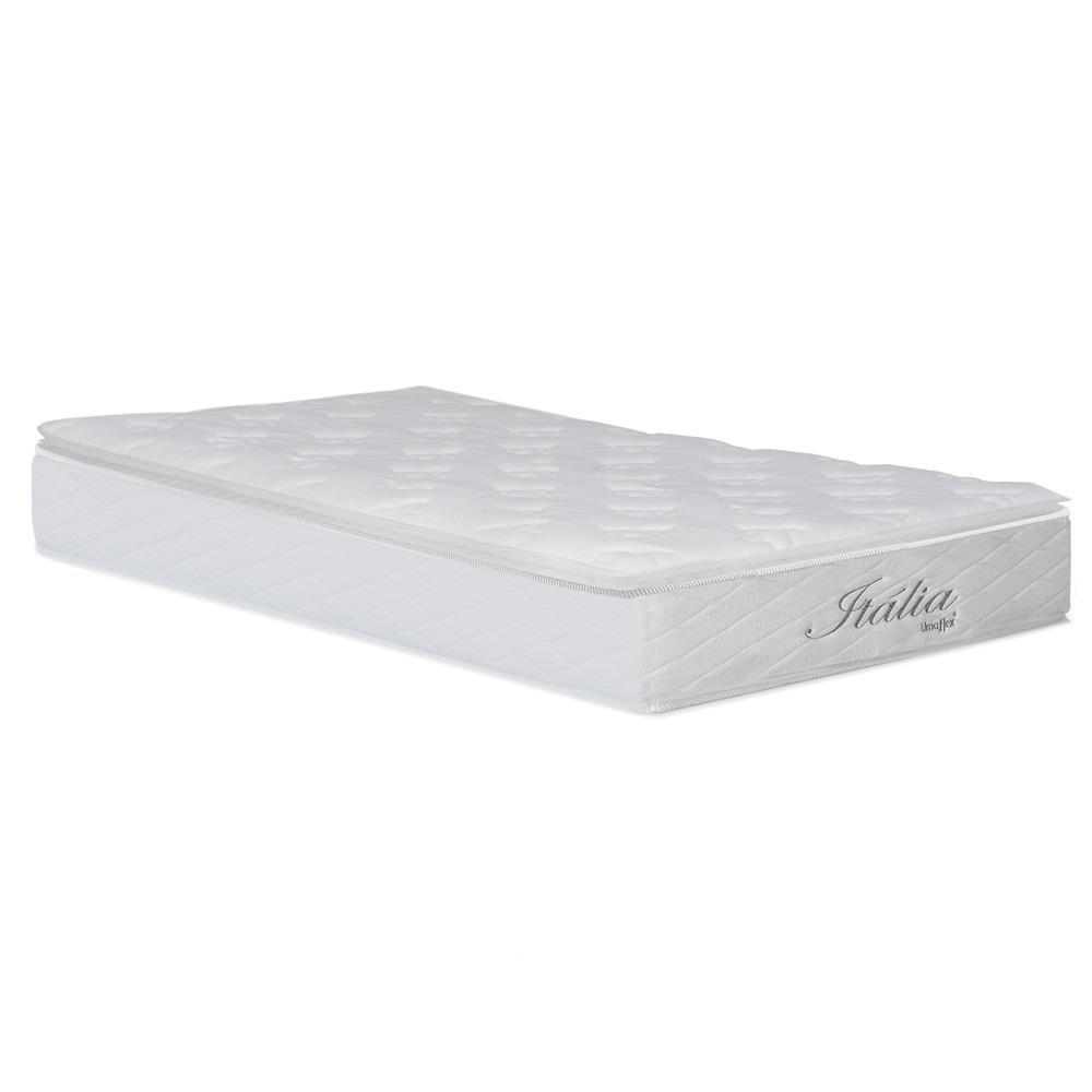 Colchão para Cama Solteiro Umaflex Itália Pillow Top e Molas Ensacadas 26x88x188 cm - Branco - 1