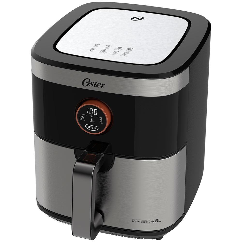 Fritadeira Elétrica Sem Óleo Air Fryer 2 em 1 Oster OFRT660 4,8L com Função Desidratar – Black Inox - 4
