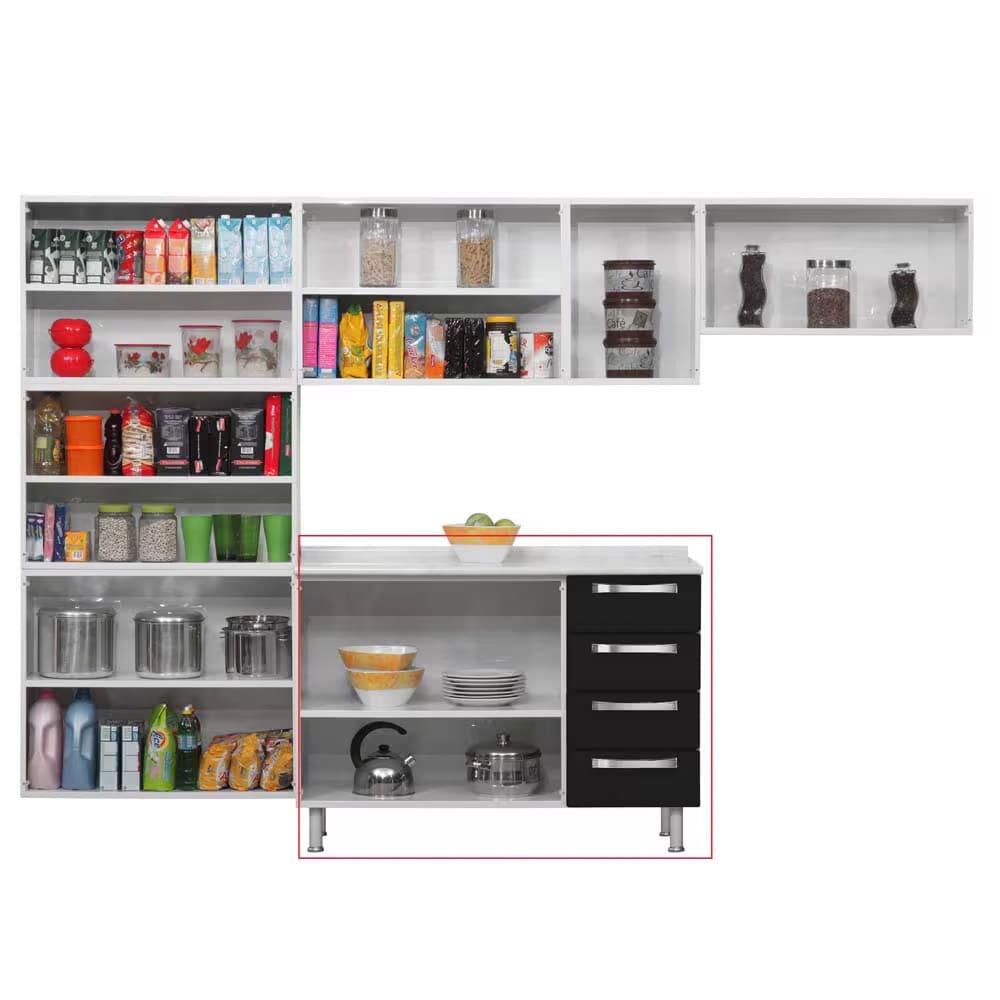 Gabinete Itatiaia Diamante com 2 Portas, 4 Gavetas e 1 Prateleira - 105cm de Largura - 2