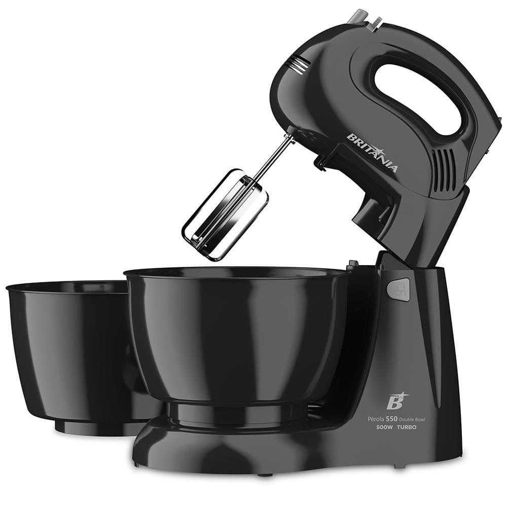 Batedeira Britânia Pérola 550 Turbo com 4 Velocidades e 2 Tigelas – Preta - 2
