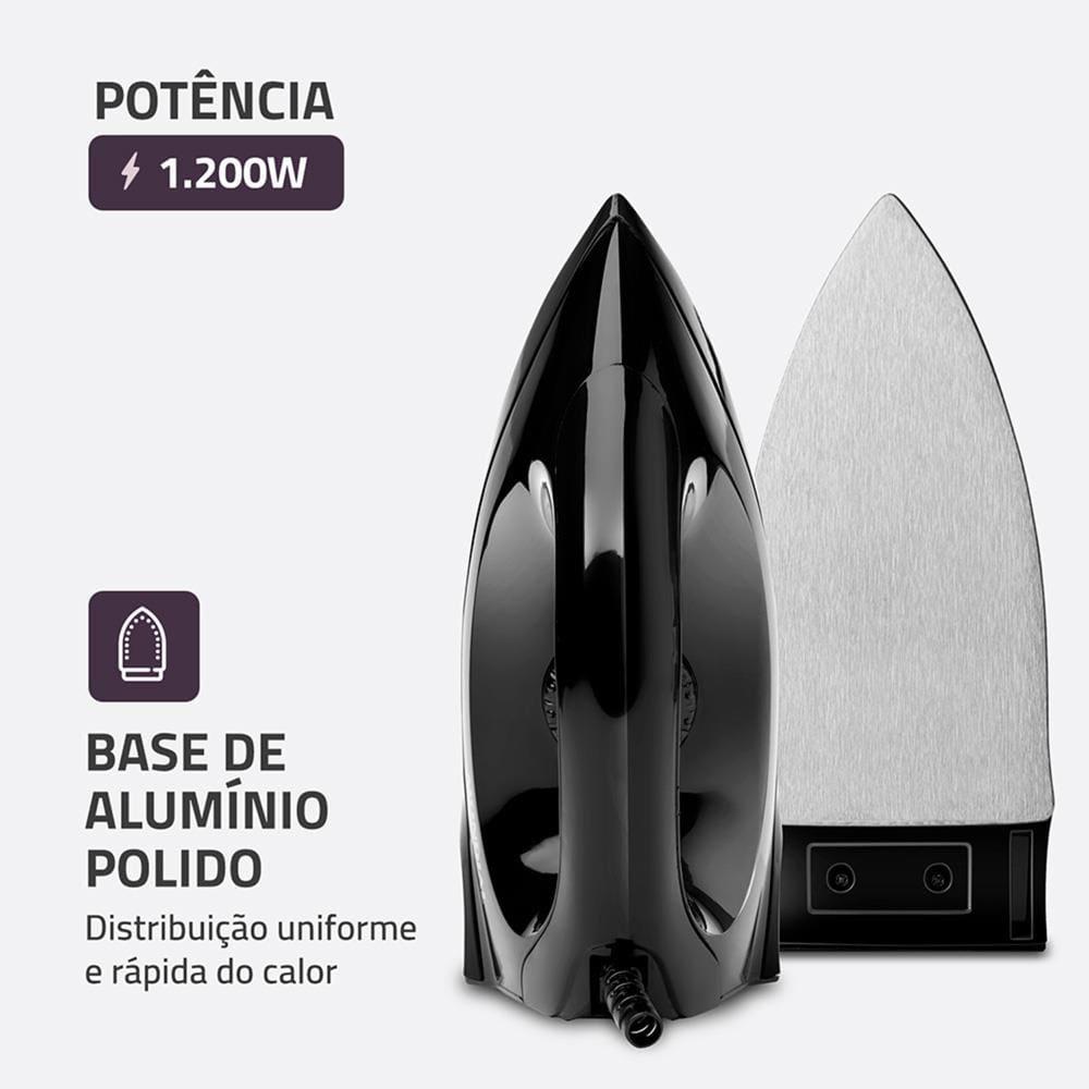 Ferro de Passar a Seco Mondial FSN-55-B Base em Alumínio Polido Preto - 2