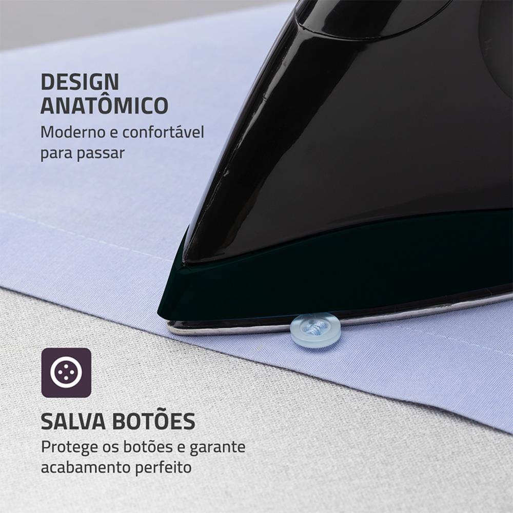 Ferro de Passar a Seco Mondial FSN-55-B Base em Alumínio Polido Preto - 4