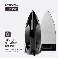 Ferro de Passar a Seco Mondial FSN-55-B Base em Alumínio Polido Preto - 2