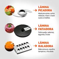 Multiprocessador de Alimentos Mondial Turbo Chef 9 em 1 MPN-01-BF 2 Velocidades + Pulsar 1000 W - 5