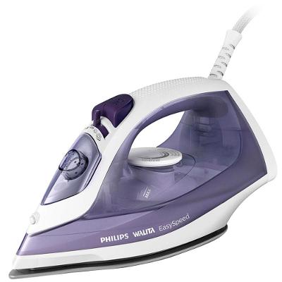 Ferro de Passar a Vapor Philips Walita EasySpeed GC1752 com Spray e Base de Cerâmica – Roxo/Branco