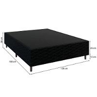 Base Box para Colchão de Casal Umaflex New Itália Black 38x138x188cm - Preto - 5