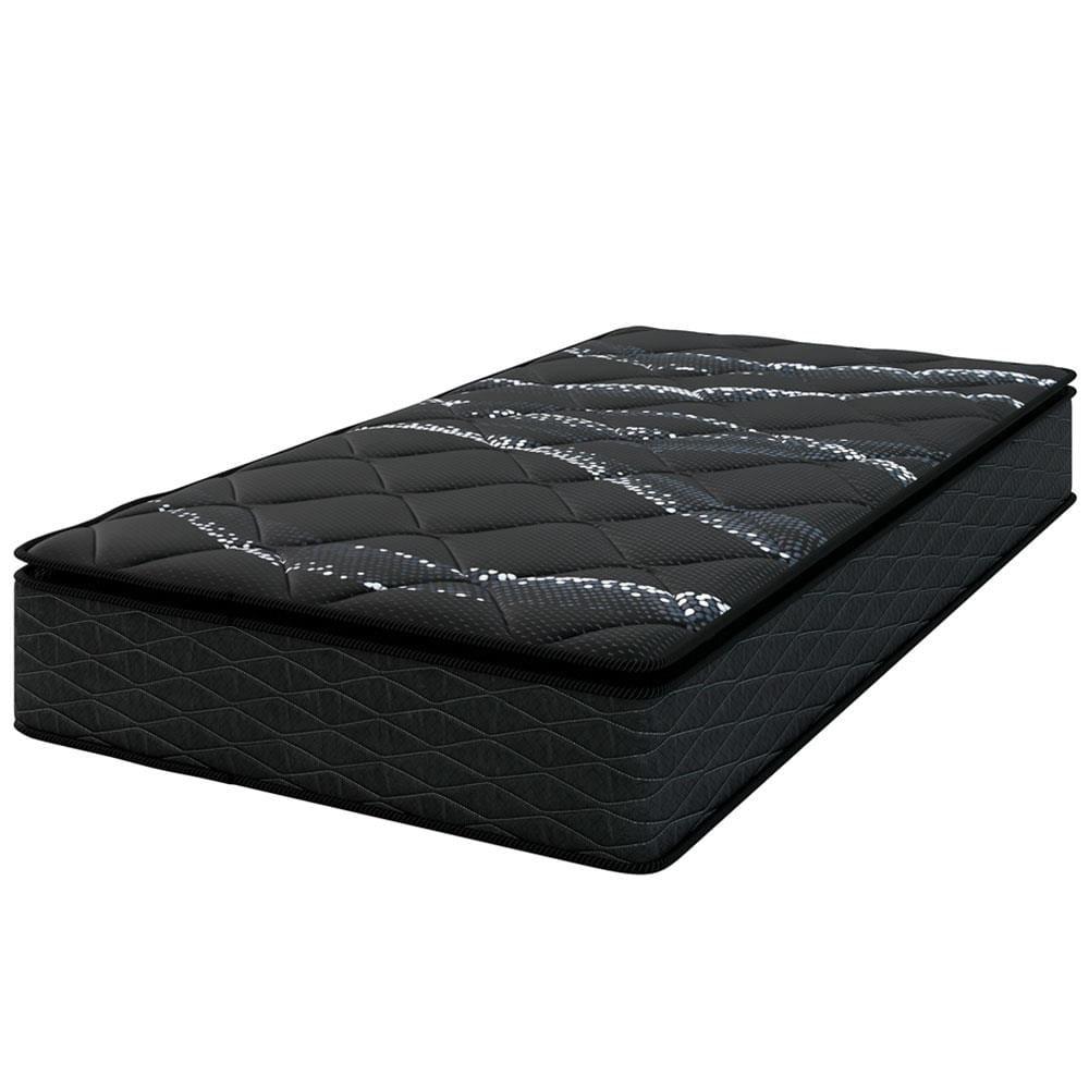 Colchão de Solteiro Umaflex New Itália Black com Molas Ensacadas, Revestimento em Jacquard e Pillow Top D26 25X88X188cm - Preto - 1