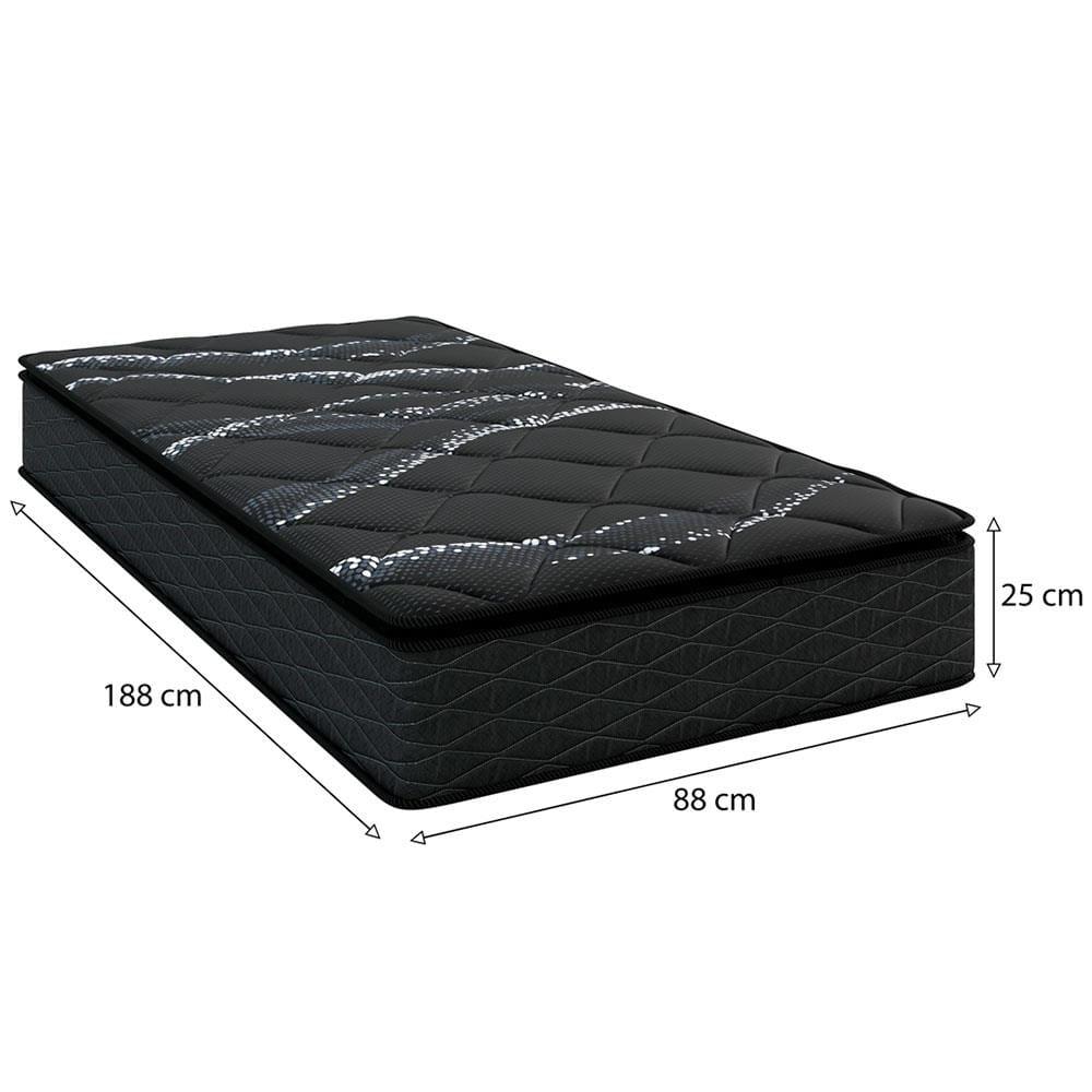 Colchão de Solteiro Umaflex New Itália Black com Molas Ensacadas, Revestimento em Jacquard e Pillow Top D26 25X88X188cm - Preto - 5