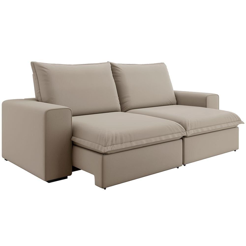 Sofá 5 Lugares Luizzi Greco Retrátil, Reclinável e Revestido em Tecido Veludo Slim 290cm Largura - 4