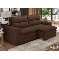 Sofá 5 Lugares Luizzi Colombo Retrátil, Reclinável e Revestido em Tecido Veludo Slim 250 cm Largura - 2