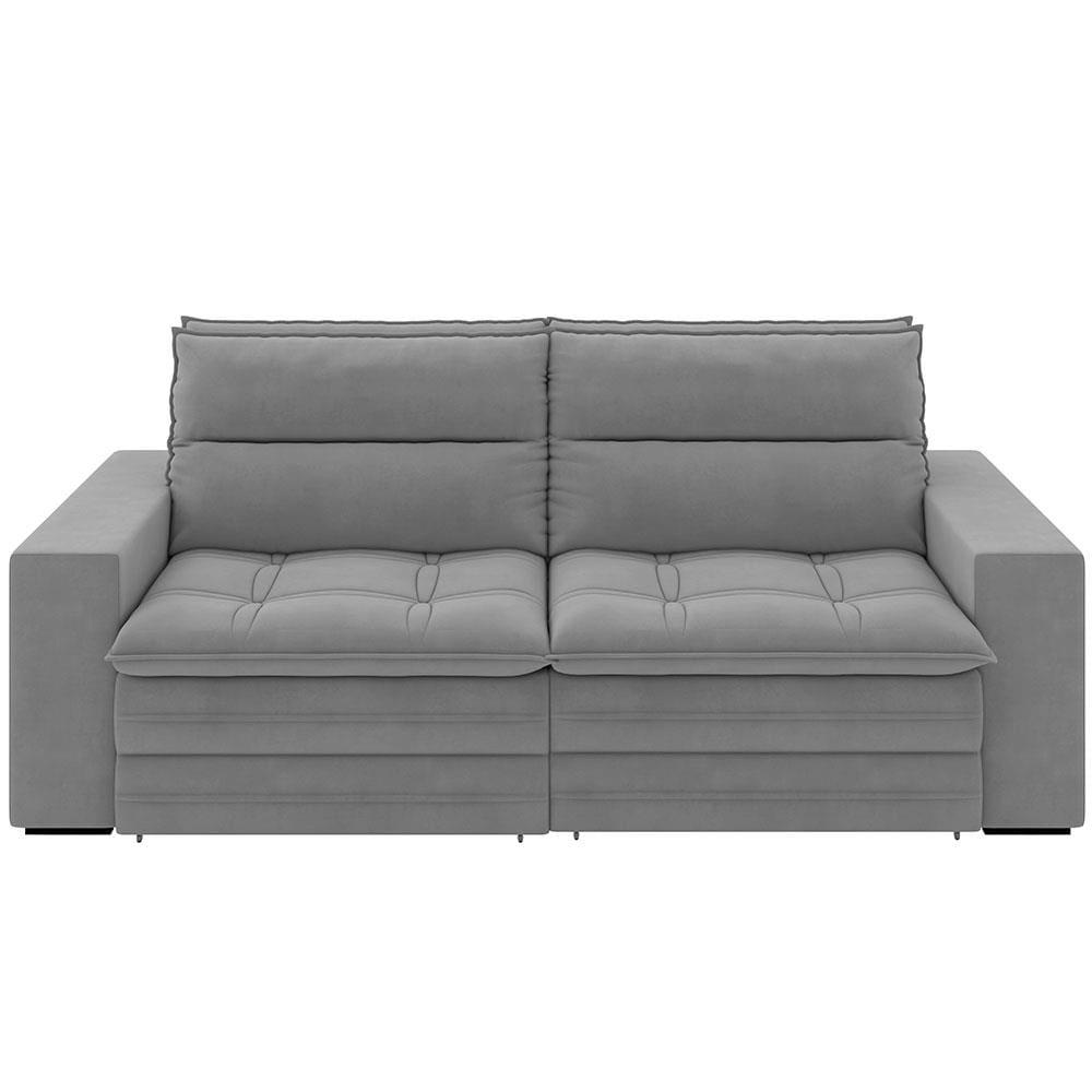 Sofá 5 Lugares Luizzi Colombo Retrátil, Reclinável e Revestido em Tecido Veludo Slim 250 cm Largura - 6