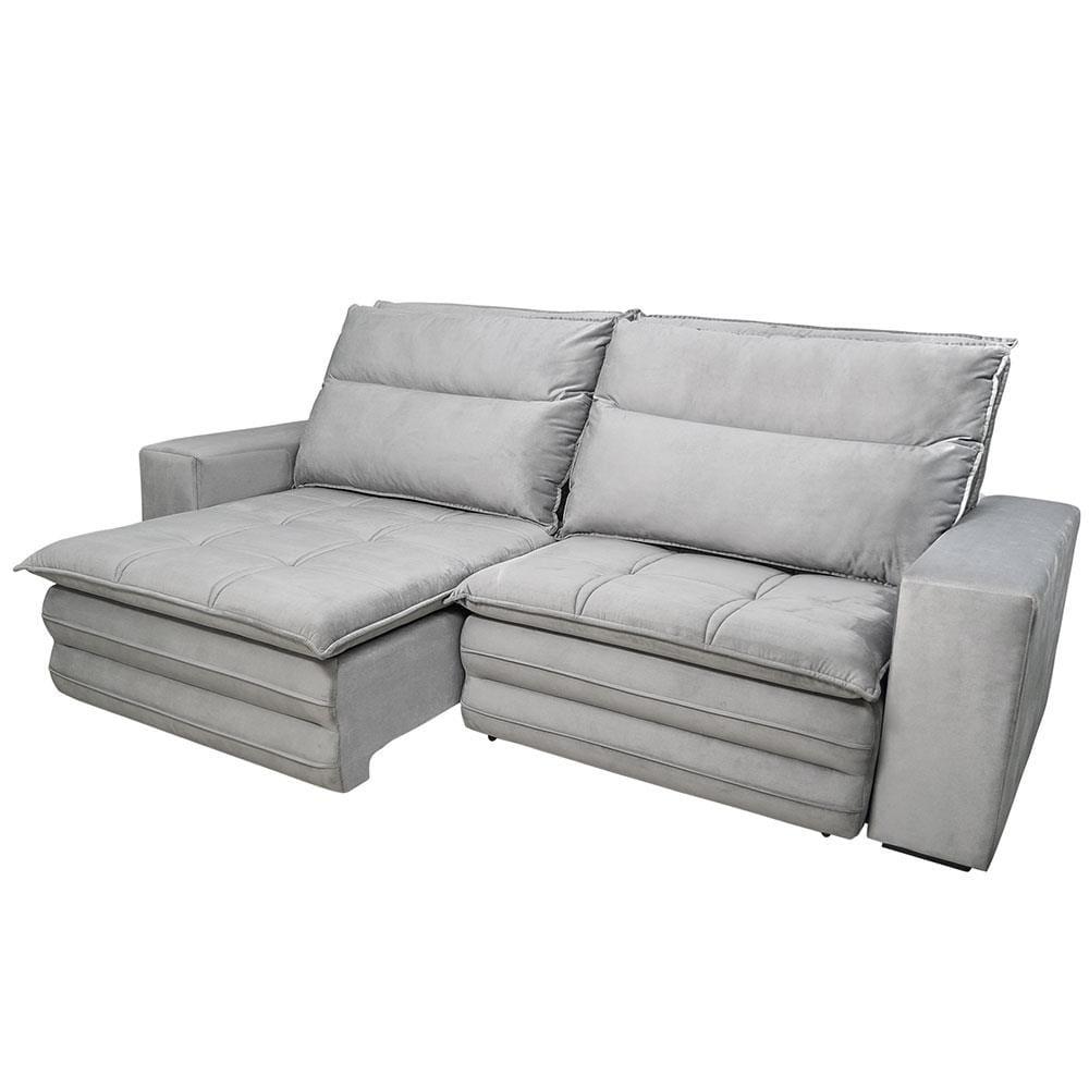 Sofá 5 Lugares Luizzi Colombo Retrátil, Reclinável e Revestido em Tecido Veludo Slim 250 cm Largura - 5