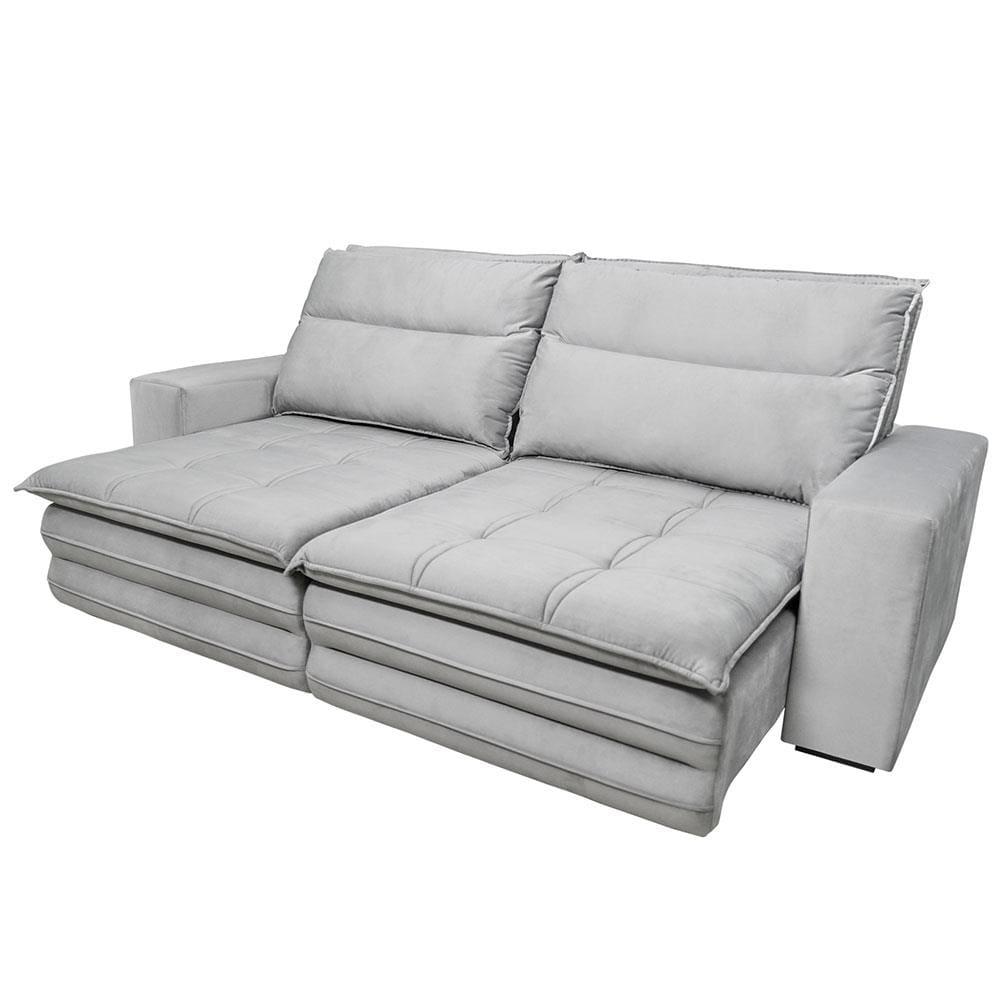 Sofá 5 Lugares Luizzi Colombo Retrátil, Reclinável e Revestido em Tecido Veludo Slim 250 cm Largura - 7