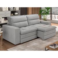 Sofá 5 Lugares Luizzi Colombo Retrátil, Reclinável e Revestido em Tecido Veludo Slim 250 cm Largura - 2